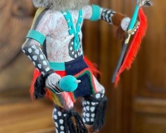 AS-IS Vintage Hopi Kachina Buddy Lewis 1974 Native American 16x7.5x5in HxWxD