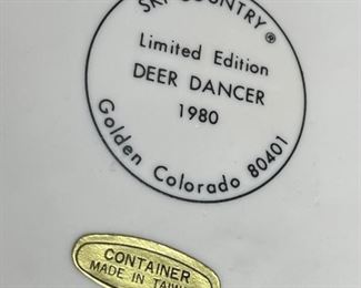 Ski Country Bourbon Whiskey Deer Dancer Limited Edition Decanter 1980 13.25x6x5.5in HxWxD