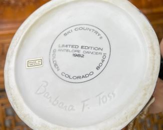 Ski Country Bourbon Whiskey Antelope Dancer Limited Edition Decanter 1982 Barbara F. Toss 13x5x5in HxWxD