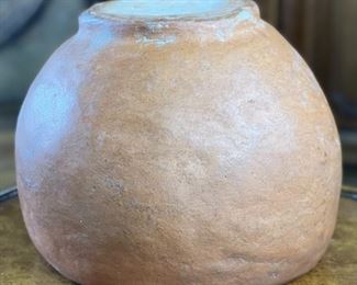 Tohono O'odham Papago Indian Clay Pottery Bowl Primitive Native American Pot 6.5 in H x 8in Diameter at widest point