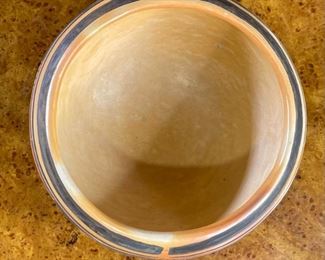 Native American Pueblo Polychrome Pottery Bowl Small 2.75in H x 5.75in Diameter at widest point