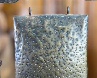 Antique Hugo Berger Goberg Ges Gesch Hammered Metal Table Gong Arts & Crafts Bell 12.5x9.5x3.75in HxWxD