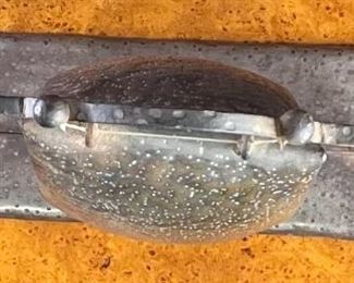 Antique Hugo Berger Goberg Ges Gesch Hammered Metal Table Gong Arts & Crafts Bell 12.5x9.5x3.75in HxWxD