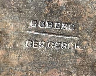 Antique Hugo Berger Goberg Ges Gesch Hammered Metal Table Gong Arts & Crafts Bell 12.5x9.5x3.75in HxWxD