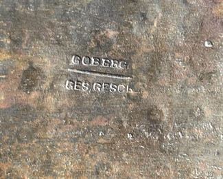 Antique Hugo Berger Goberg Ges Gesch Hammered Metal Table Gong Arts & Crafts Bell 12.5x9.5x3.75in HxWxD