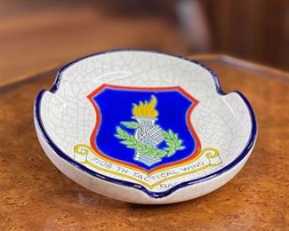 1960s Vintage USAF Chaumont Air Base France Ashtray 7108th Tactical Wing 1.25in H x 5.25in diameter