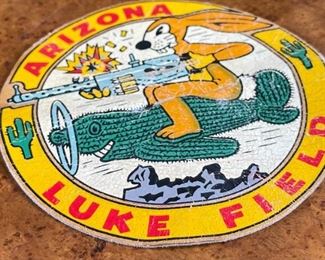 Original WWII US Army Air Corps Arizona Luke Field Leather Fighter Training Jacket Patch 4 7/8in Diameter