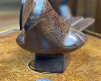 Ironwood Carving Quail Wood Sculpture Rustic 5.5x4.5x12.5in HxWxD