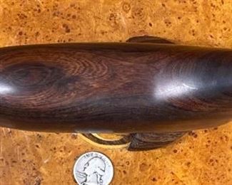 Ironwood Carving Seal Wood Sculpture Rustic 4.5x3x11in HxWxD