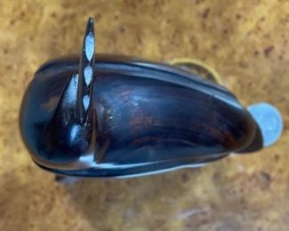 AS-IS Ironwood Carving Quail on Stump #2 Wood Sculpture Rustic 9.25x3x4.75in HxWxD