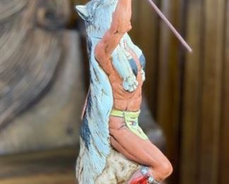 Ski Country Bourbon Whiskey Wolf Dancer Limited Edition Decanter 1981 Barbara F. Foss 16.5x5x6in HxWxD