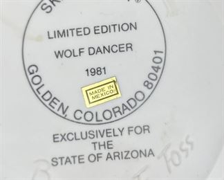 Ski Country Bourbon Whiskey Wolf Dancer Limited Edition Decanter 1981 Barbara F. Foss 16.5x5x6in HxWxD
