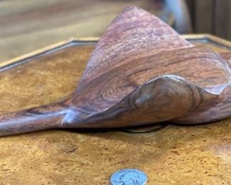 Ironwood Carving Manta Ray Jose Astorga Wood Sculpture Rustic Seri indians 2.5x5.75x10.5in HxWxD