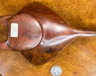 Ironwood Carving Manta Ray Jose Astorga Wood Sculpture Rustic Seri indians 2.5x5.75x10.5in HxWxD