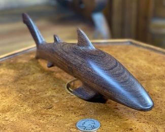 Ironwood Carving Shark Wood Sculpture Rustic Seri indians 3x1.5x10in HxWxD