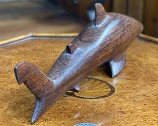 Ironwood Carving Shark Wood Sculpture Rustic Seri indians 3x1.5x10in HxWxD