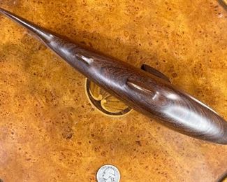 Ironwood Carving Shark Wood Sculpture Rustic Seri indians 3x1.5x10in HxWxD