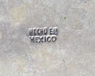 12pc Vintage Alpaca Mexico Abalone Pieces Pitcher: 8.25x4.75x8in