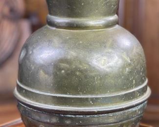 Antique Brass Spittoon 11.5in H x 8in diameter at top rim