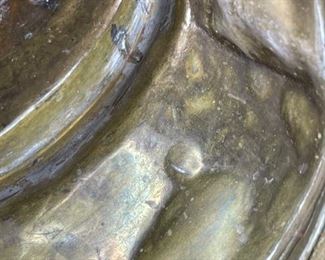 Antique Brass Spittoon 11.5in H x 8in diameter at top rim