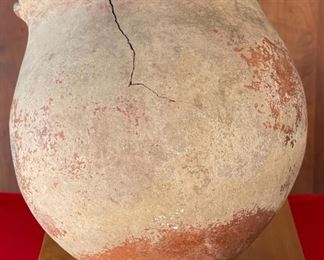 Large Pre Columbian Pottery Native American Pot Vessel 16in h x 12in diameter at rim