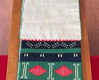 Vintage Hopi Pueblo Ceremonial Dance Sash Native American Broad Face katsina Red/White/Green/Blue Navajo 90in Long x 10.5in W