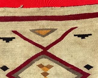 Antique Navajo Saddle Blanket Rug Native American 31 x 29in