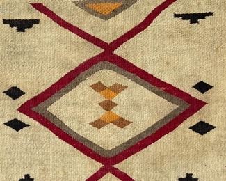 Antique Navajo Saddle Blanket Rug Native American 31 x 29in