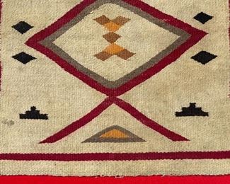 Antique Navajo Saddle Blanket Rug Native American 31 x 29in