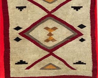 Antique Navajo Saddle Blanket Rug Native American 31 x 29in