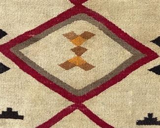 Antique Navajo Saddle Blanket Rug Native American 31 x 29in