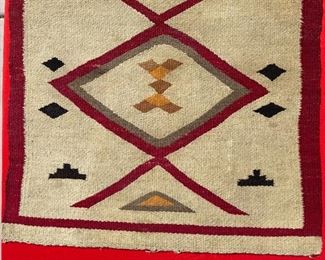Antique Navajo Saddle Blanket Rug Native American 31 x 29in