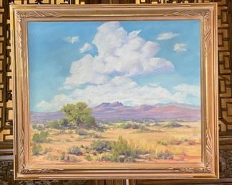 Original Art Hurlstone Fairchild Desert Landscape Frame: 24x28in Canvas:20x24.25in