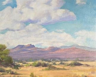 Original Art Hurlstone Fairchild Desert Landscape Frame: 24x28in Canvas:20x24.25in