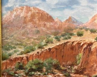 Original Art Hurlstone Fairchild Cañada del Oro Cliffs on Proctor’s Ranch 1958 Frame: 18.5x22.5in Board: 12x16in