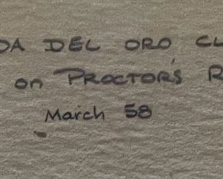 Original Art Hurlstone Fairchild Cañada del Oro Cliffs on Proctor’s Ranch 1958 Frame: 18.5x22.5in Board: 12x16in