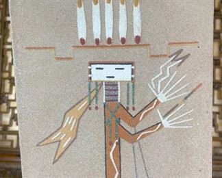Navajo Female Yei Sand Painting Wilson Price Original Art 16x8in