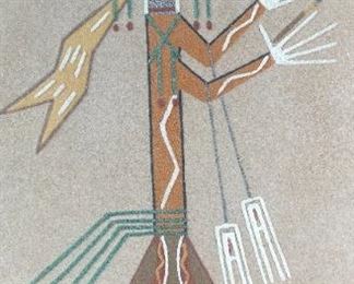 Navajo Female Yei Sand Painting Wilson Price Original Art 16x8in