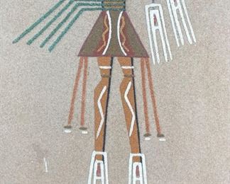 Navajo Female Yei Sand Painting Wilson Price Original Art 16x8in