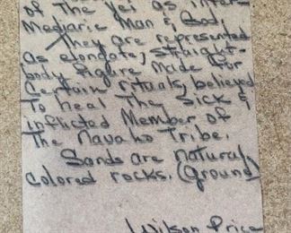 Navajo Female Yei Sand Painting Wilson Price Original Art 16x8in