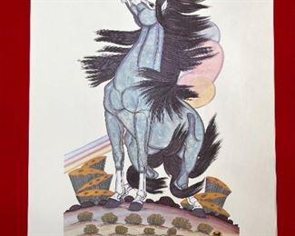 5pc Navajo Quincy Tahoma Litho Prints Lithograph 1972 H. Tutt Native American of Santa Fe Art Unframed 24.75x16.75 Image: 19x12in
