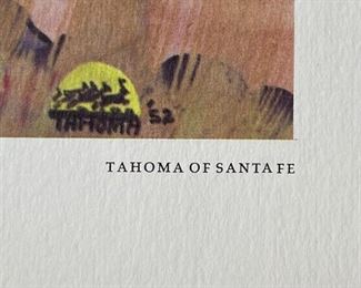 5pc Navajo Quincy Tahoma Litho Prints Lithograph 1972 H. Tutt Native American of Santa Fe Art Unframed 24.75x16.75 Image: 19x12in