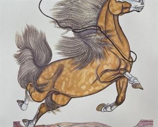 5pc Navajo Quincy Tahoma Litho Prints Lithograph 1972 H. Tutt Native American of Santa Fe Art Unframed 24.75x16.75 Image: 19x12in