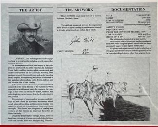 Signed John Hill Team Ropers Print 1978 12.5x16.5in