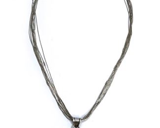 Sterling Silver Zuni Heartline Bear Pendant Liquid Silver Multi-strand Necklace Native American Arrow Kokopelli 24in Long Bear: 1.10x1.7in