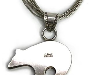Sterling Silver Zuni Heartline Bear Pendant Liquid Silver Multi-strand Necklace Native American Arrow Kokopelli 24in Long Bear: 1.10x1.7in