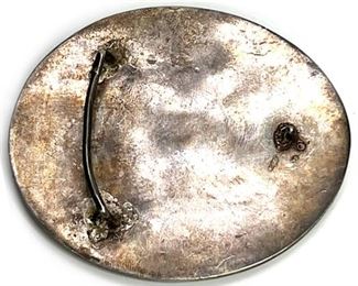 Vintage Native American Silver & Turquoise Belt Buckle Takes up to 1.5in Belt 2.83x3.33in