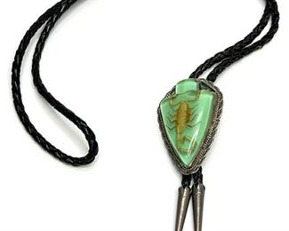 5pc Vintage Southwest Sterling Silver REAL Scorpion Ranger Set Bolo Tie, Belt Buckle, Belt Tip, Collar Tips Cowboy Buckle: Takes up to 1.5in Belt 3x3in