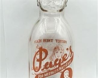 Lot 2
Rare Vintage Face Shaped Page's Milk Bottle