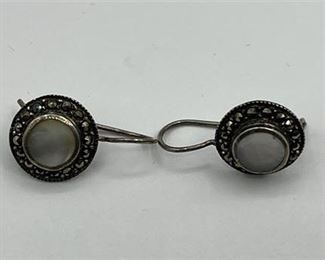 Lot 57
Marcasite & Mother of Pearl Sterling Silver Earrings